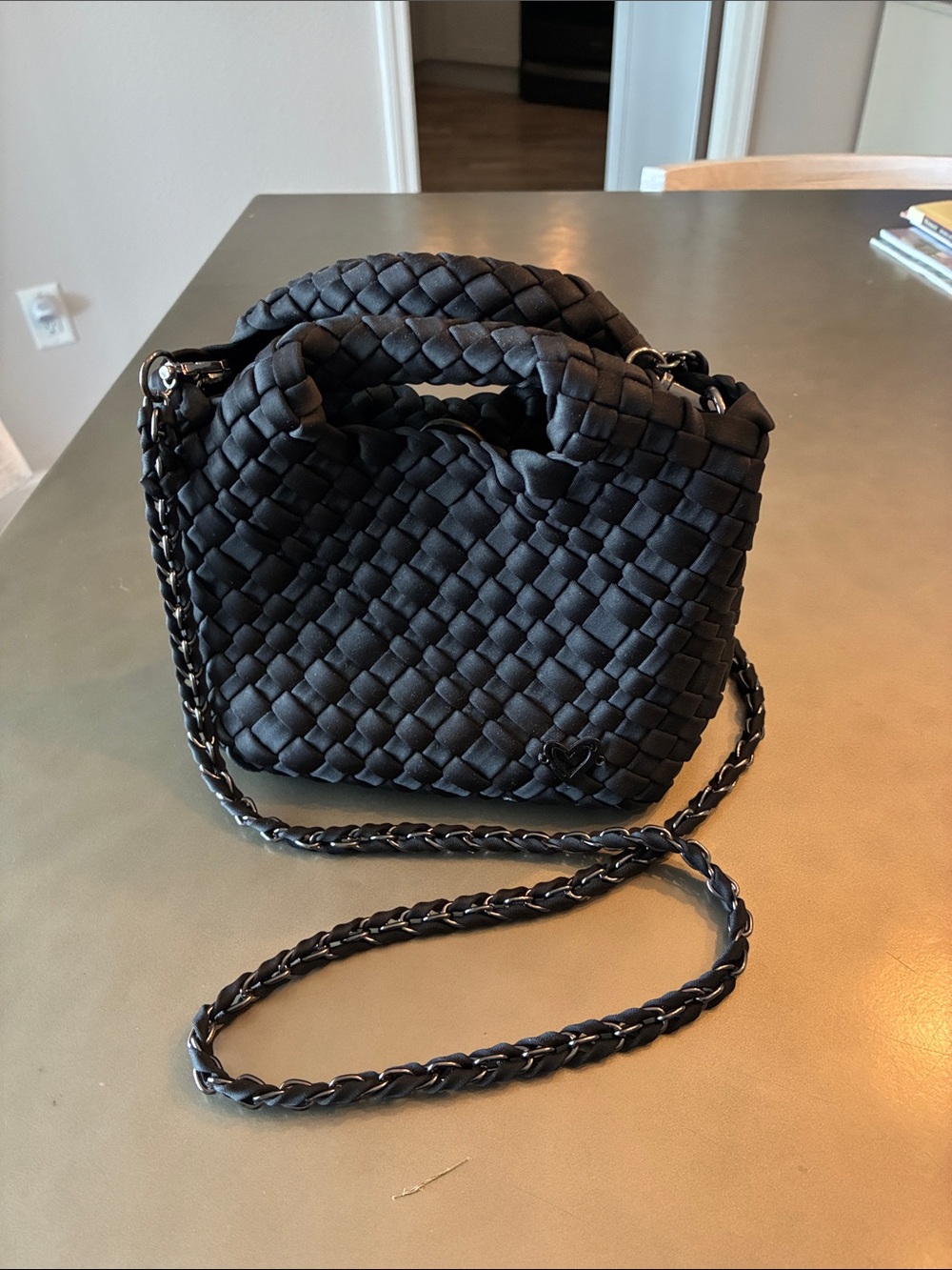 Prenelove Woven Black Shoulder Bag - Classic Crossbody